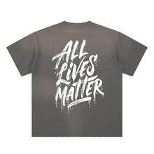Load image into Gallery viewer, All Lives Matter Painted Faces Hand-Frayed Sunfade Paint Splatter T-Shirt