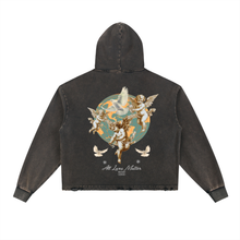 Load image into Gallery viewer, Vintage Washed Frayed-Hem Hoodie