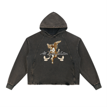 Load image into Gallery viewer, Vintage Washed Frayed-Hem Hoodie